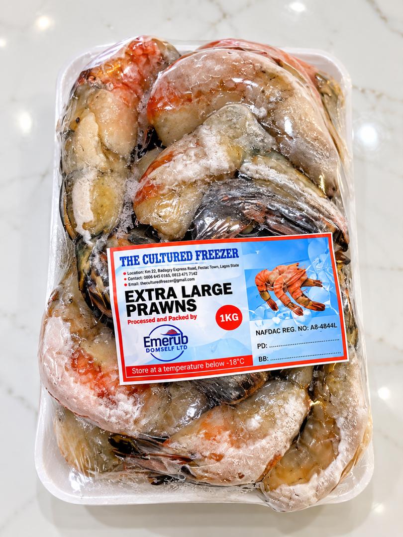 The Cultured Freezer Extra Large Prawns 1kg