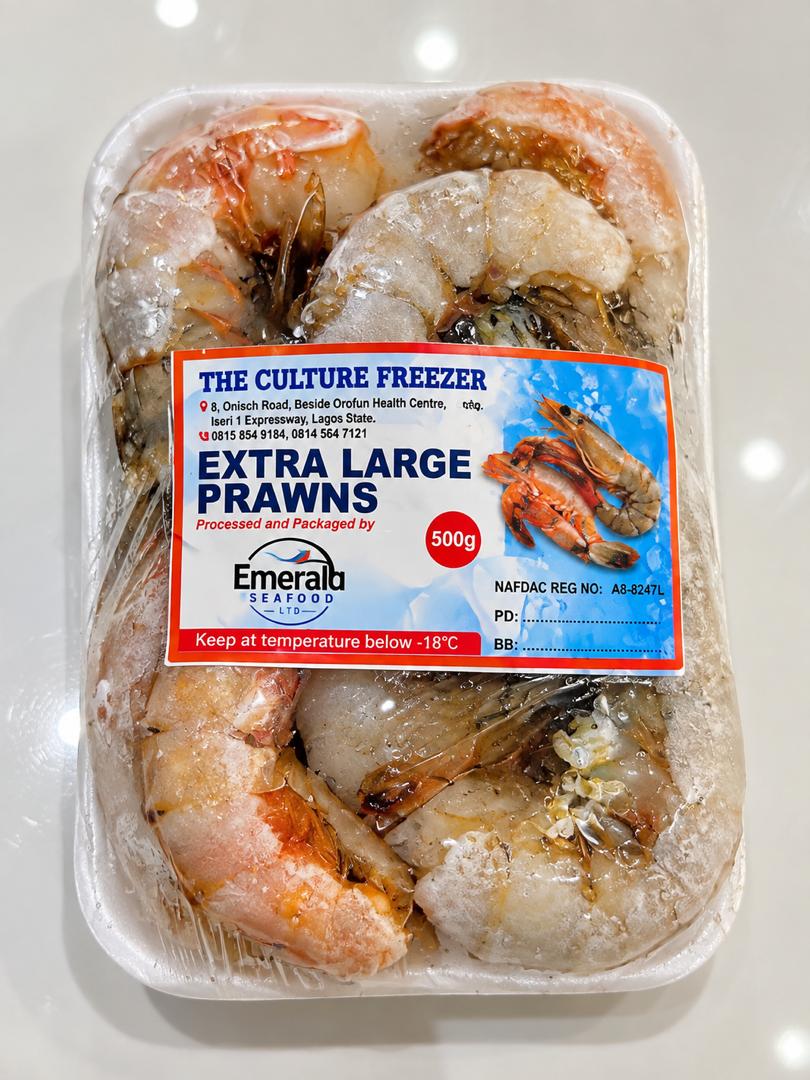 The Cultured Freezer Extra Large Prawns 500g